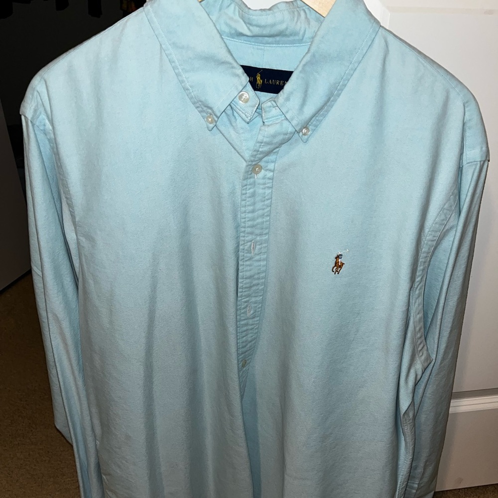 Long Sleeve Ralph Lauren Teal Shirt